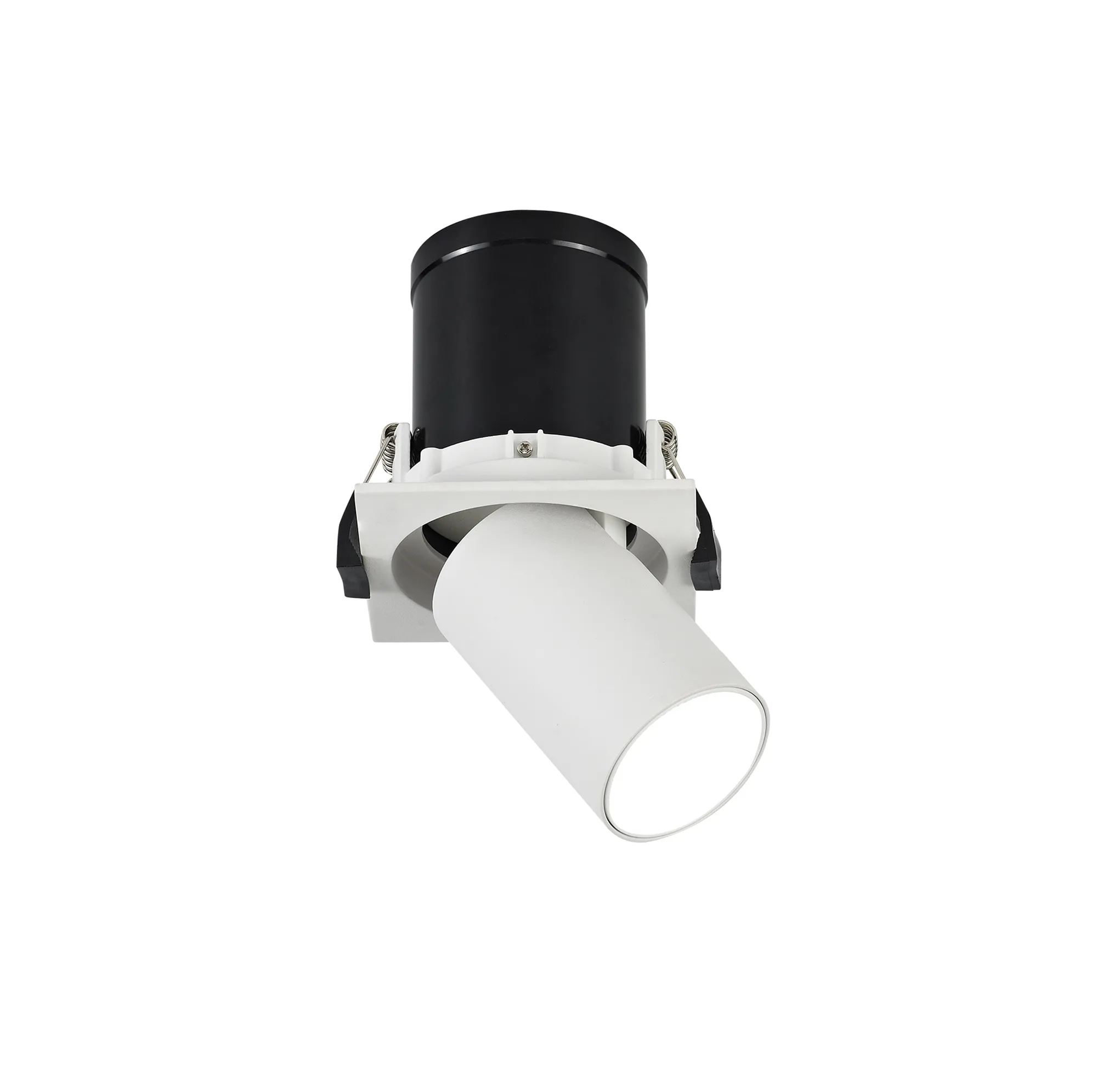 DX200375  Barda Retractable Recessed Swivel Square Spotlight, 8W, 4000K, 24°,585lm,White & White, Dia: 85mm Cut Out 75mm, 3yrs Warranty